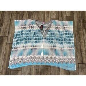 NWT Ranees' Miami Large Beach Cover Up Tunic Poncho  Embezzled Tunic MSRP$150